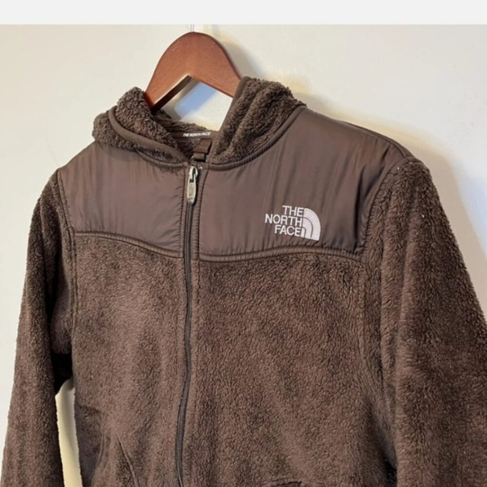 The North Face Fleece Brown Long-Sleeve Full-Zip Hooded Jacket Women's Small - Picture 11 of 12